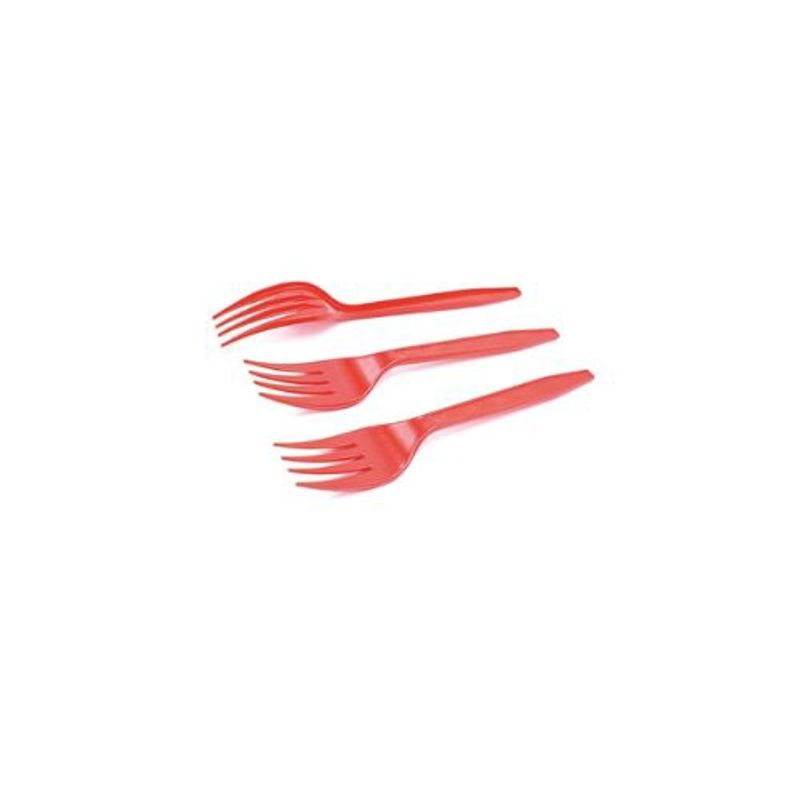 GENERICO - Tenedor Plastico Rojo 16cm 12pcs