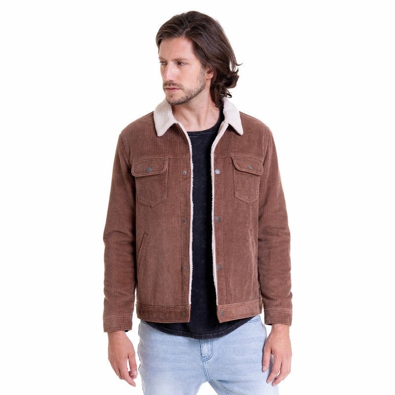 POTROS - Chaqueta Cotelé Con Chiporro Café POTROS