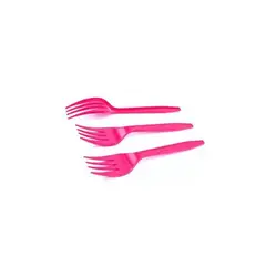 GENERICO - Tenedor Plastico Fucsia 16cm 12pcs