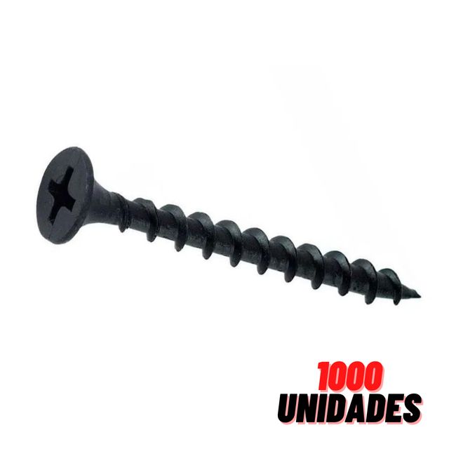 GENERICO - Tornillo Volcanita Rosca Madera CRS Negro 6 x 1 5/8 x 1000 Unidades