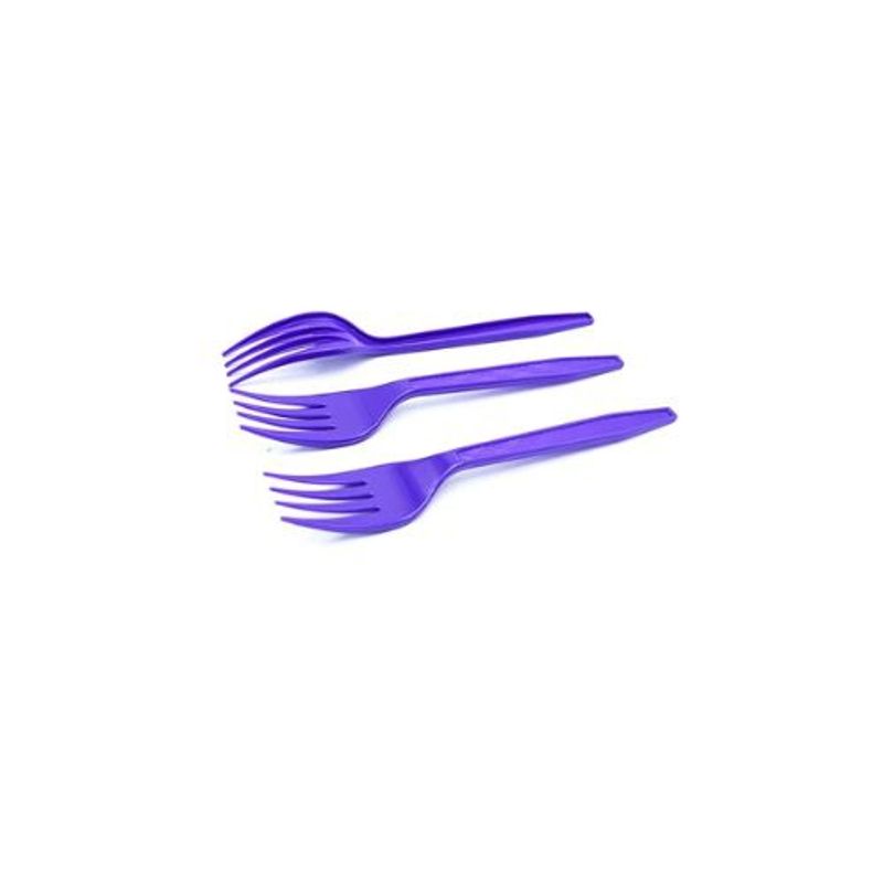 GENERICO - Tenedor Plastico Morado 16cm 12pcs