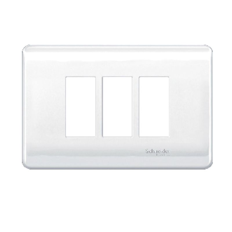 SCHNEIDER ELECTRIC - PLACA 3 PUESTOS C/SOPORTE BLANCA GENESIS Schneider