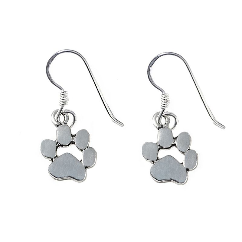 ANDREA COGGIOLA JOYAS - Aros Huella Perro Calada Gancho Plata Fina 925
