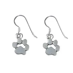 ANDREA COGGIOLA JOYAS - Aros Huella Perro Calada Gancho Plata Fina 925