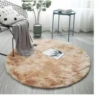 Alfombra redonda 120 x 120 jaspeada Beige