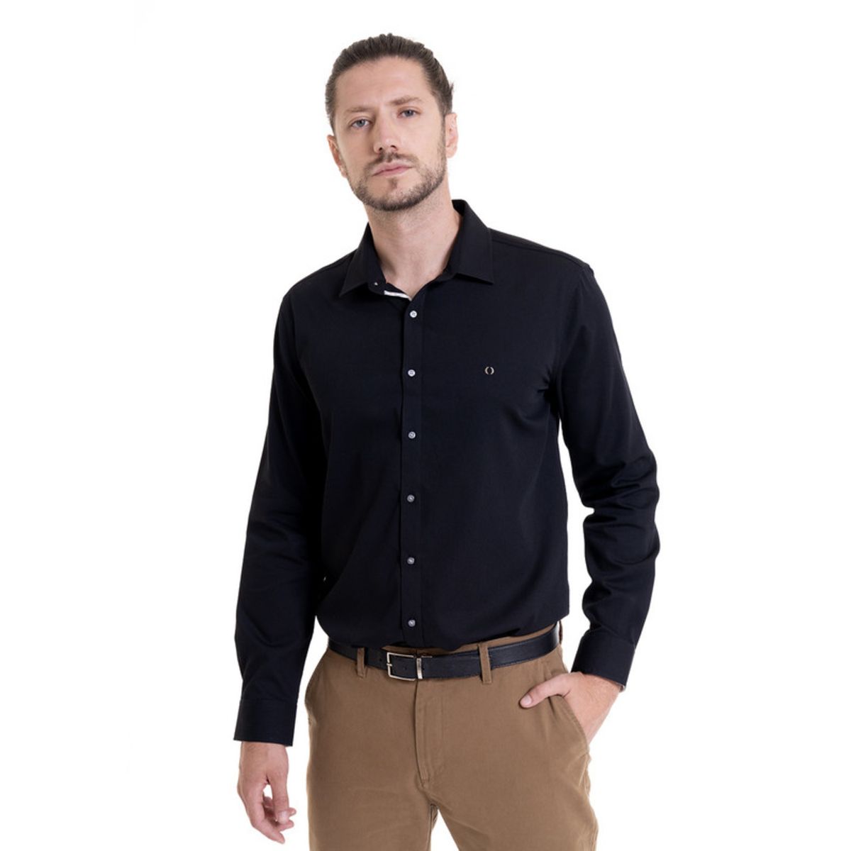 POTROS - Camisa Jaqcuard Negro POTROS