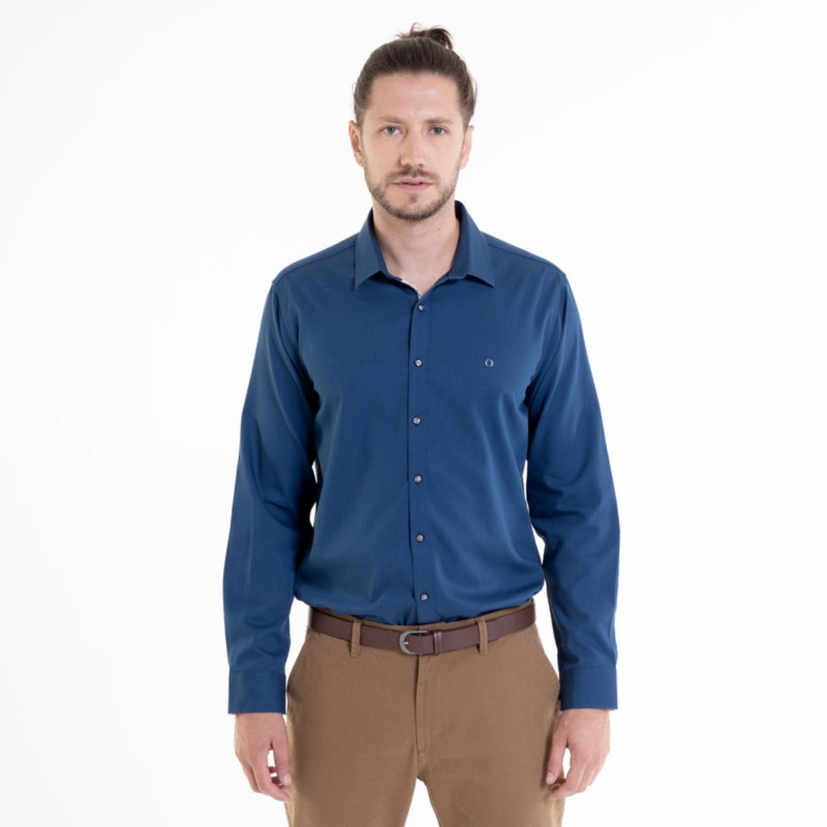 POTROS - Camisa Jaqcuard Azul POTROS