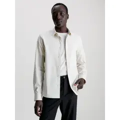 CALVIN KLEIN - Camisa Slim Fit Stretch Crema
