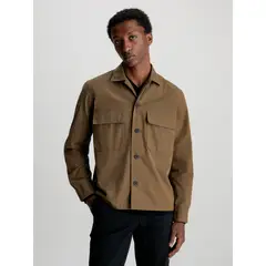 CALVIN KLEIN - Sobrecamisa Cotton Nylon Café