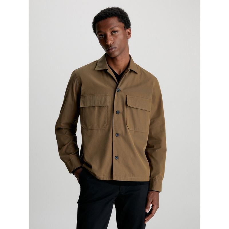 CALVIN KLEIN - Sobrecamisa Cotton Nylon Café Calvin Klein