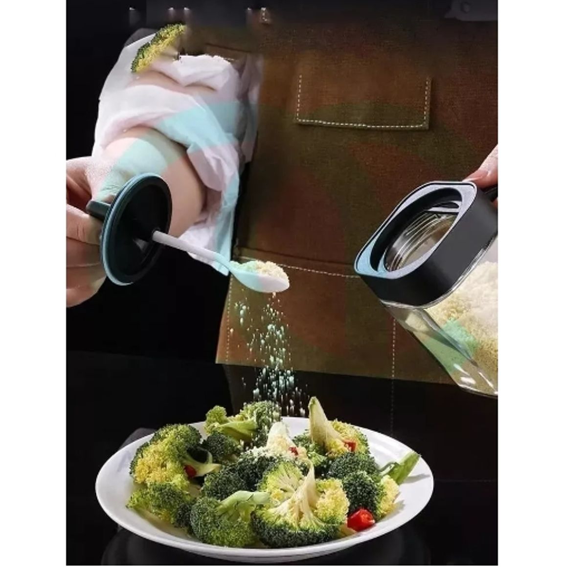 GENERICO - Especieros Condimenteros De Vidrio Set 3 Diseño Dos En Uno