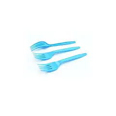 GENERICO - Tenedor Plastico Celeste 16cm 12pcs