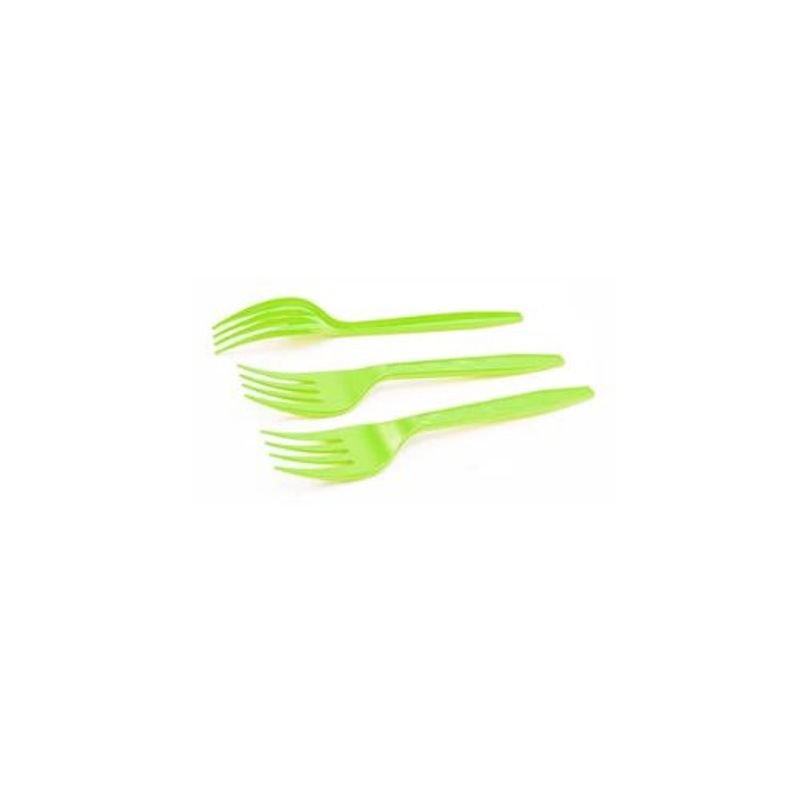 GENERICO - Tenedor Plastico Verde 16cm 12pcs