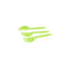 GENERICO - Tenedor Plastico Verde 16cm 12pcs
