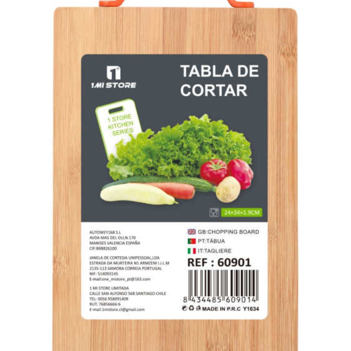 OEM - Tabla De Madera Con Mango Para Picar Carne Y Verduras