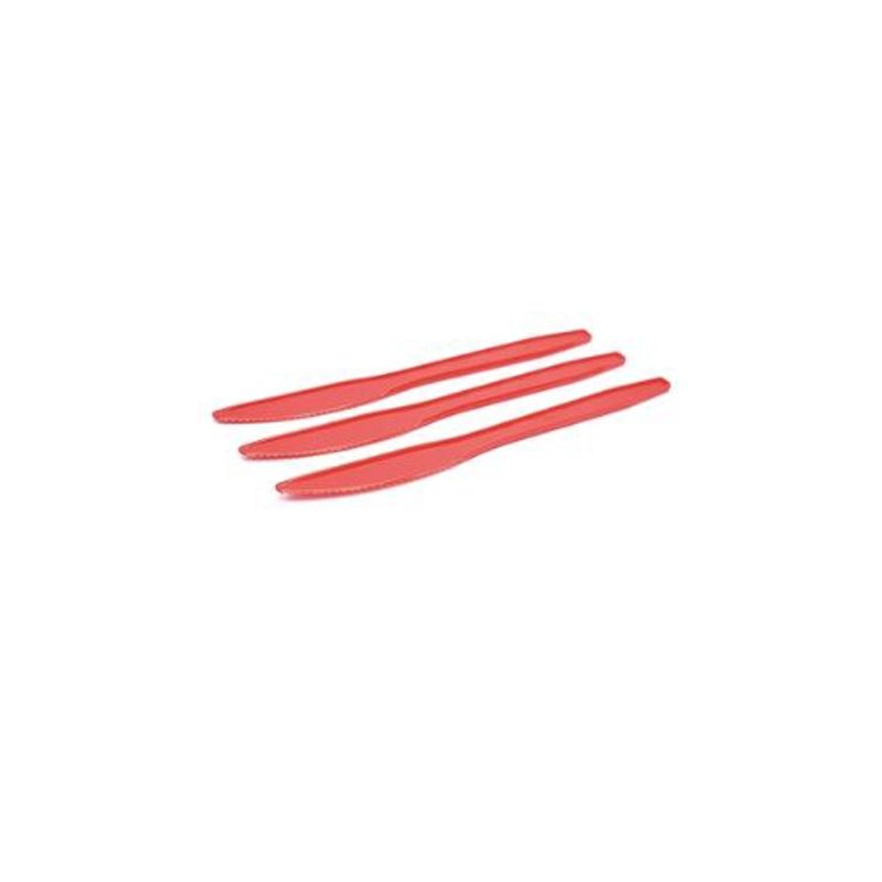 GENERICO - Cuchillo De Plastico Rojo 17cm 12pcs