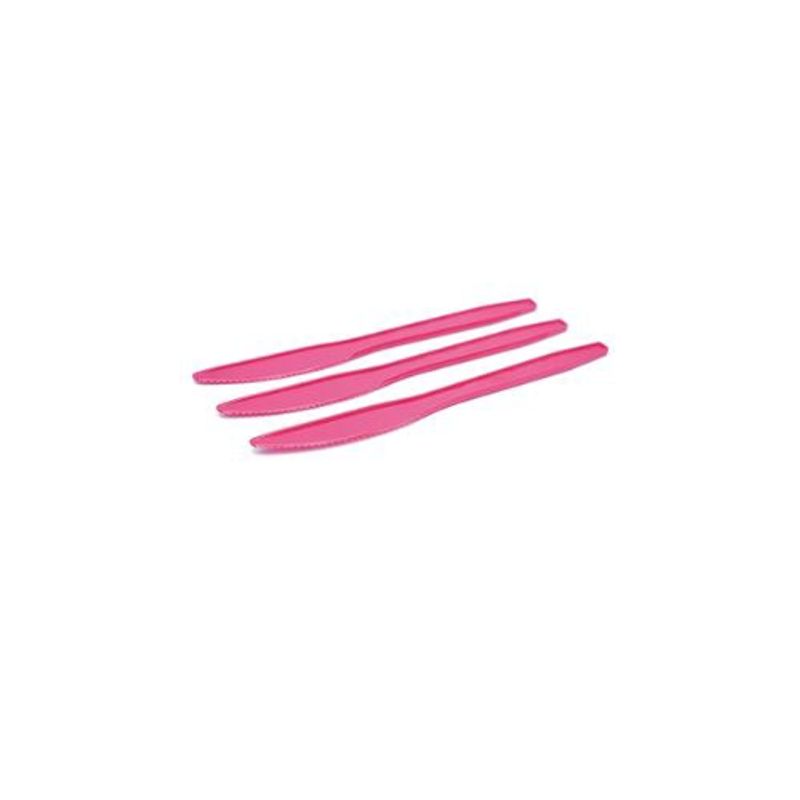 GENERICO - Cuchillo De Plastico Fucsia 17cm 12pcs