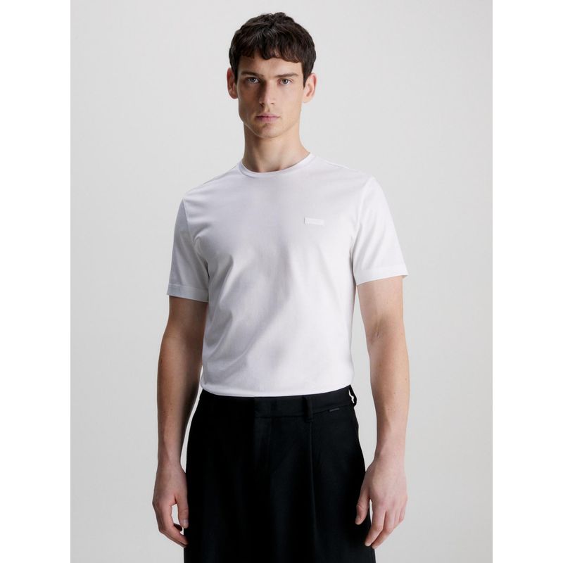 CALVIN KLEIN - Polera Mercerized Cotton Blanco Calvin Klein