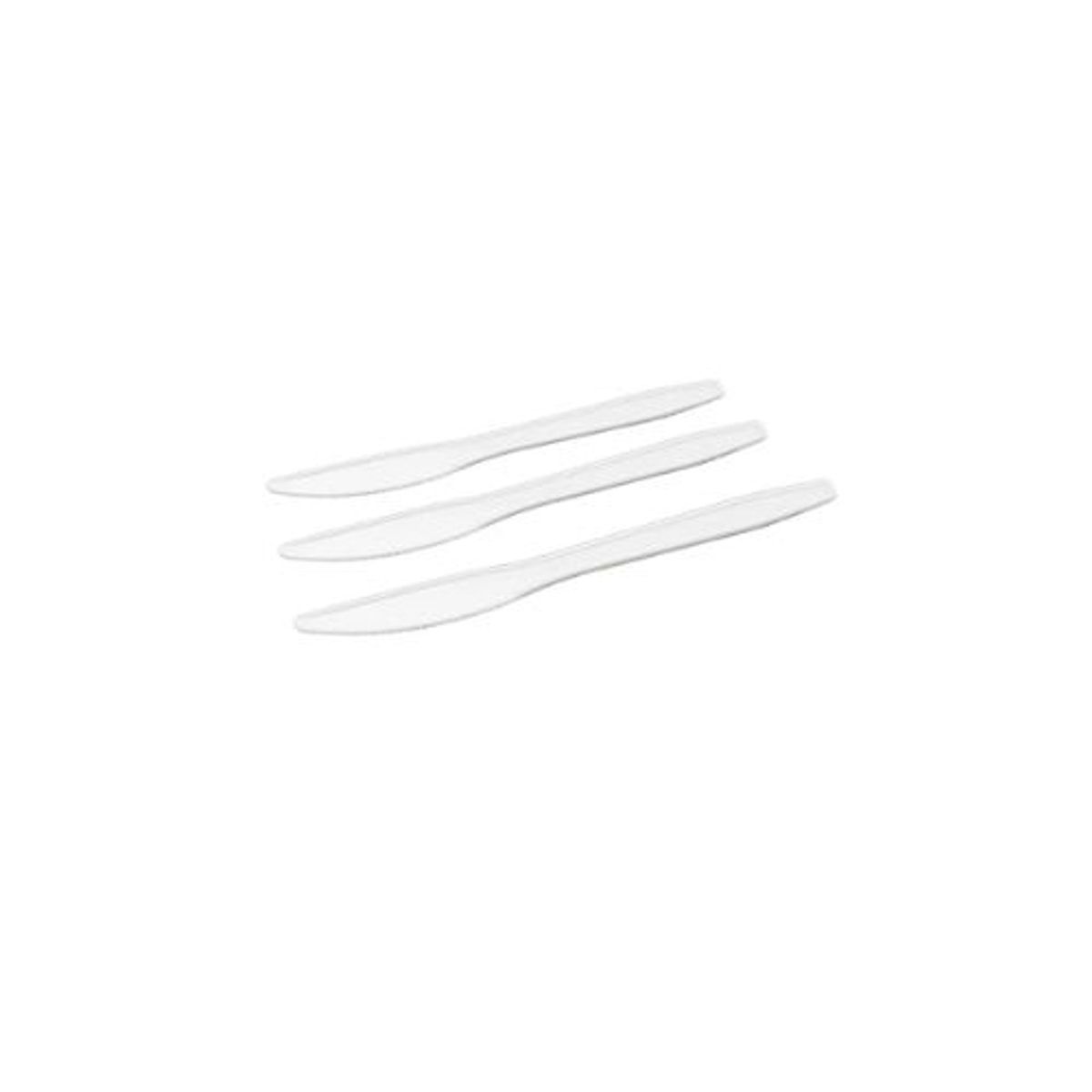 GENERICO - Cuchillo De Plastico Blanco 17cm 12pcs