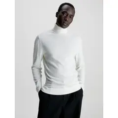 CALVIN KLEIN - Sweater Cuello Alto Merino Blanco
