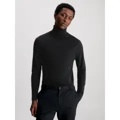 CALVIN KLEIN - Sweater Cuello Alto Merino Negro