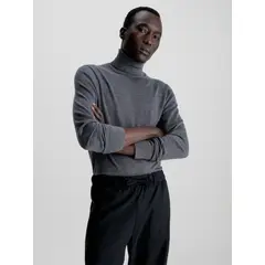 CALVIN KLEIN - Sweater Cuello Alto Merino Gris
