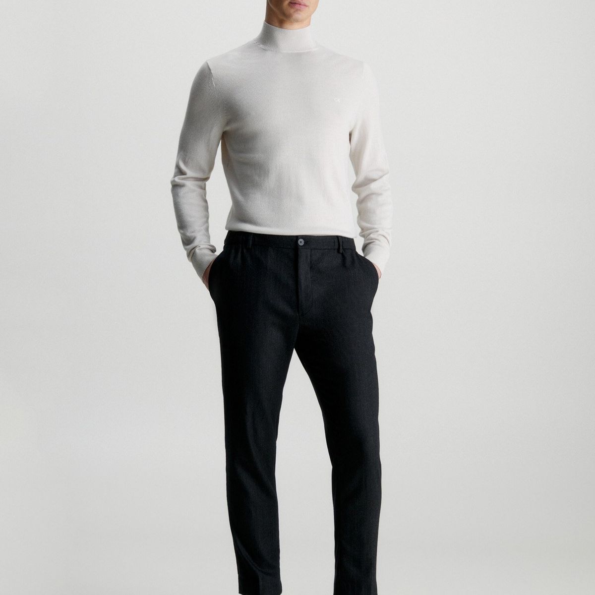 CALVIN KLEIN - Sweater Cuello Alto Merino Crema Calvin Klein ACE