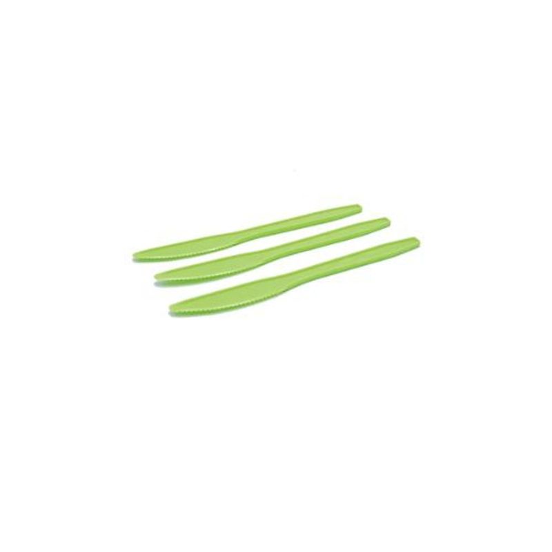 GENERICO - Cuchillo De Plastico Verde 17cm 12pcs
