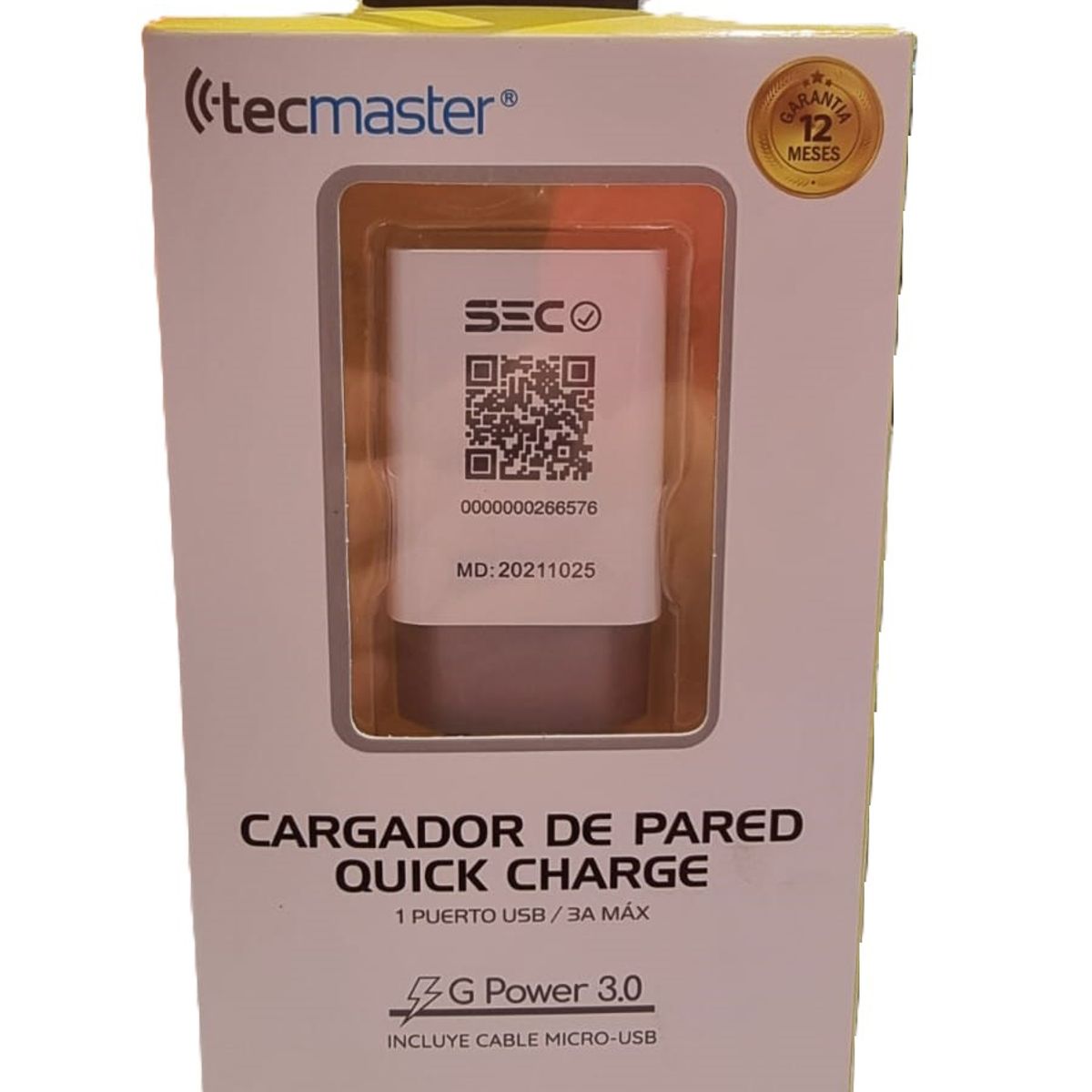TECMASTER - CARGADOR MICRO USB 18W CARGA RAPIDA