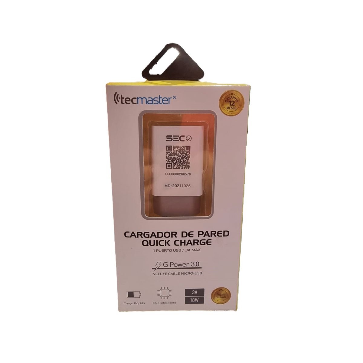 TECMASTER - CARGADOR MICRO USB 18W CARGA RAPIDA