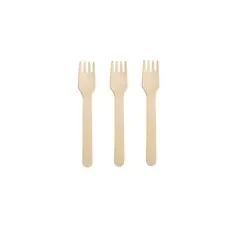 GENERICO - Tenedor De Madera Amarillo 14cm 12pcs