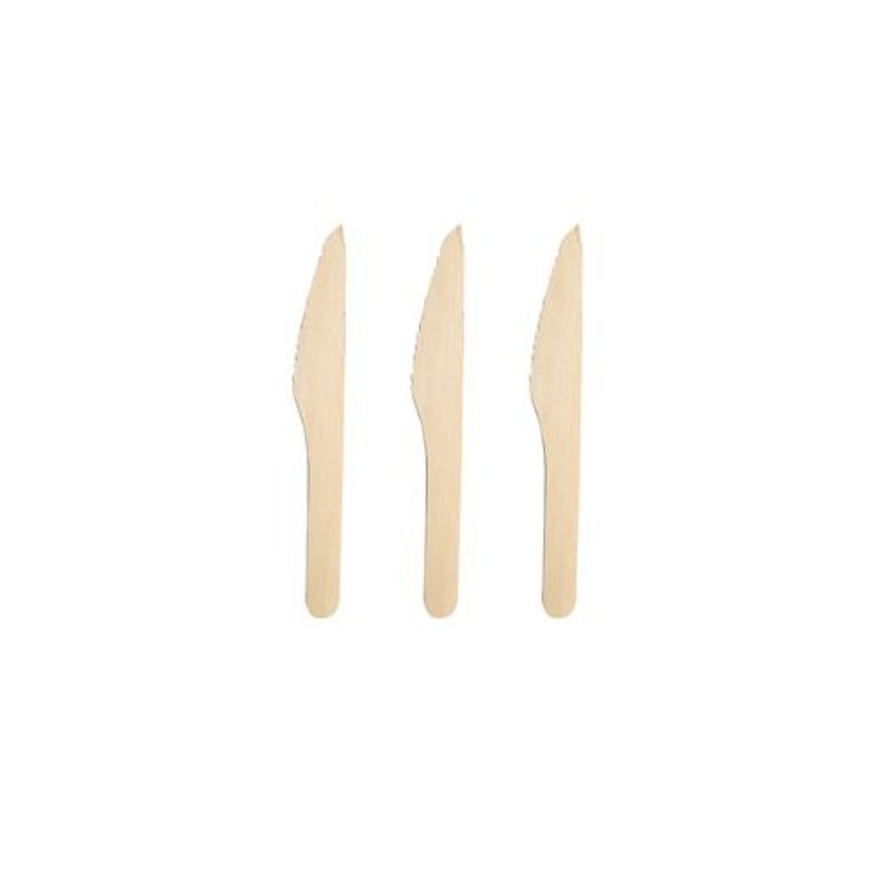 GENERICO - Cuchillo De Madera Amarillo 16cm 12pcs