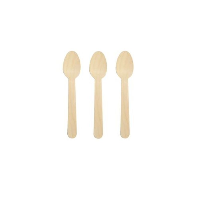 GENERICO - Cuchara De Madera Amarillo 16cm 12pcs