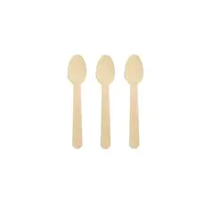 GENERICO - Cuchara De Madera Amarillo 16cm 12pcs