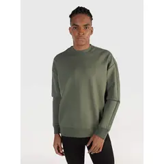 CALVIN KLEIN - Polerón Embossed Logo Comfort Verde