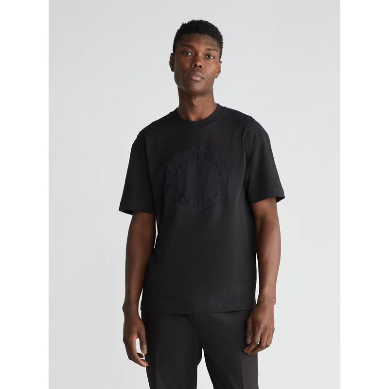 CALVIN KLEIN - Polera Embroidered Emblem Negro Calvin Klein