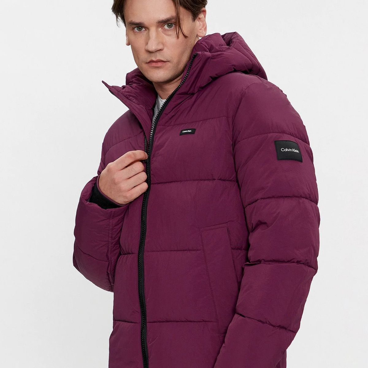 CALVIN KLEIN - Parka Crinkle Nylon Puffer Morado Calvin Klein