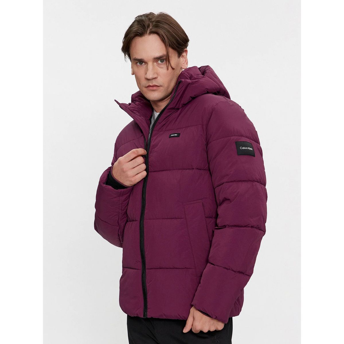 CALVIN KLEIN - Parka Crinkle Nylon Puffer Morado Calvin Klein