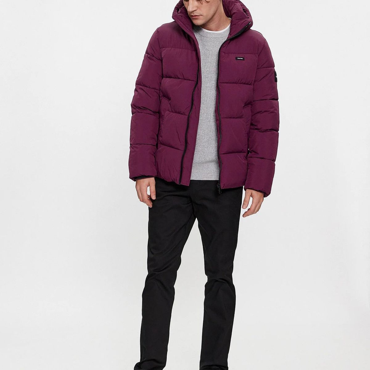 CALVIN KLEIN - Parka Crinkle Nylon Puffer Morado Calvin Klein