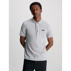 CALVIN KLEIN - Polo Stretch Slim Button Gris