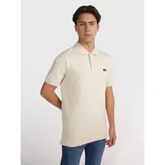 CALVIN KLEIN - Polo Stretch Slim Button Crema