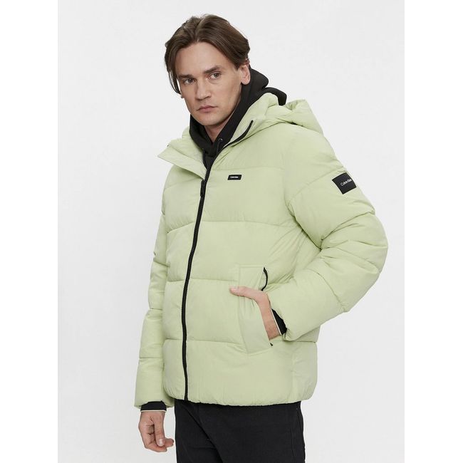 CALVIN KLEIN - Parka Crinkle Nylon Puffer Verde Calvin Klein