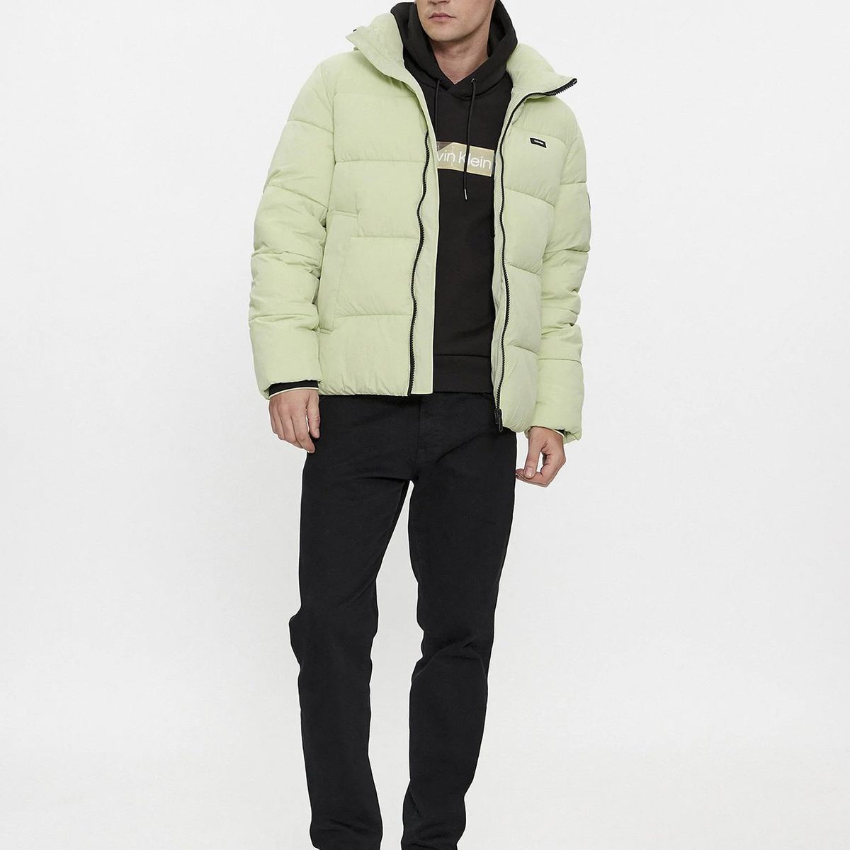 CALVIN KLEIN - Parka Crinkle Nylon Puffer Verde Calvin Klein