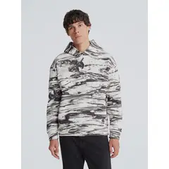 CALVIN KLEIN - Polerón con Gorro Horizon Blanco