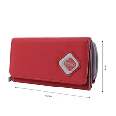TOTTO - Billetera para Mujer con Tarjetero Antirrobo RFID Roja Varuna
