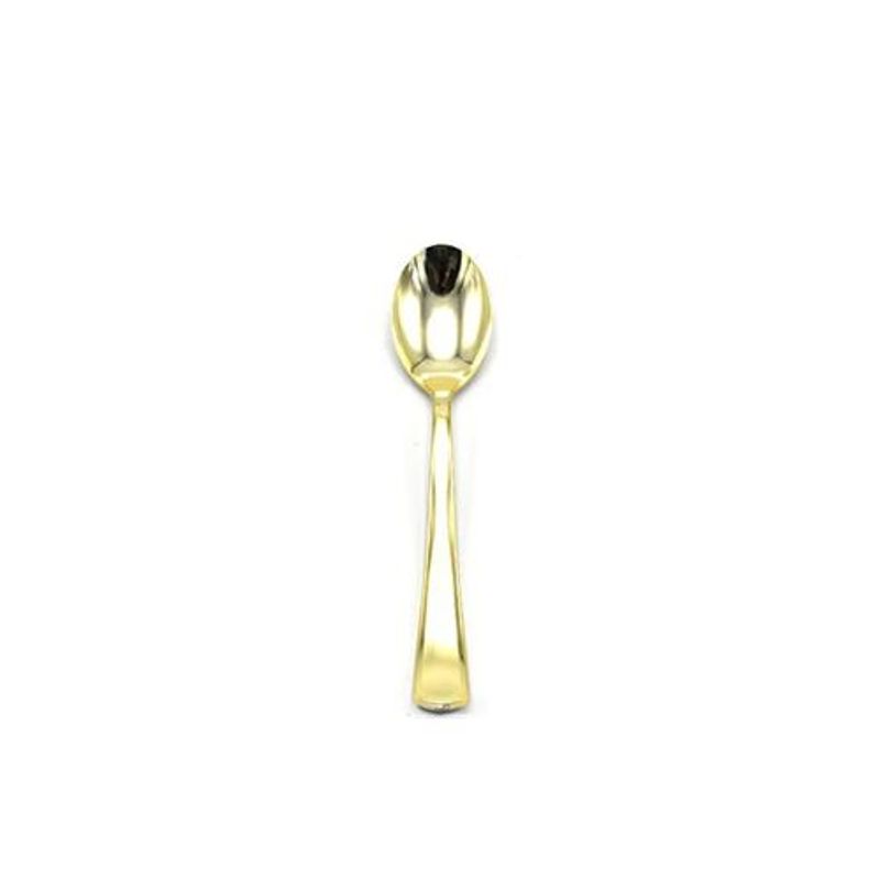 GENERICO - Cuchara Plastica Color Oro 6pcs 17cm