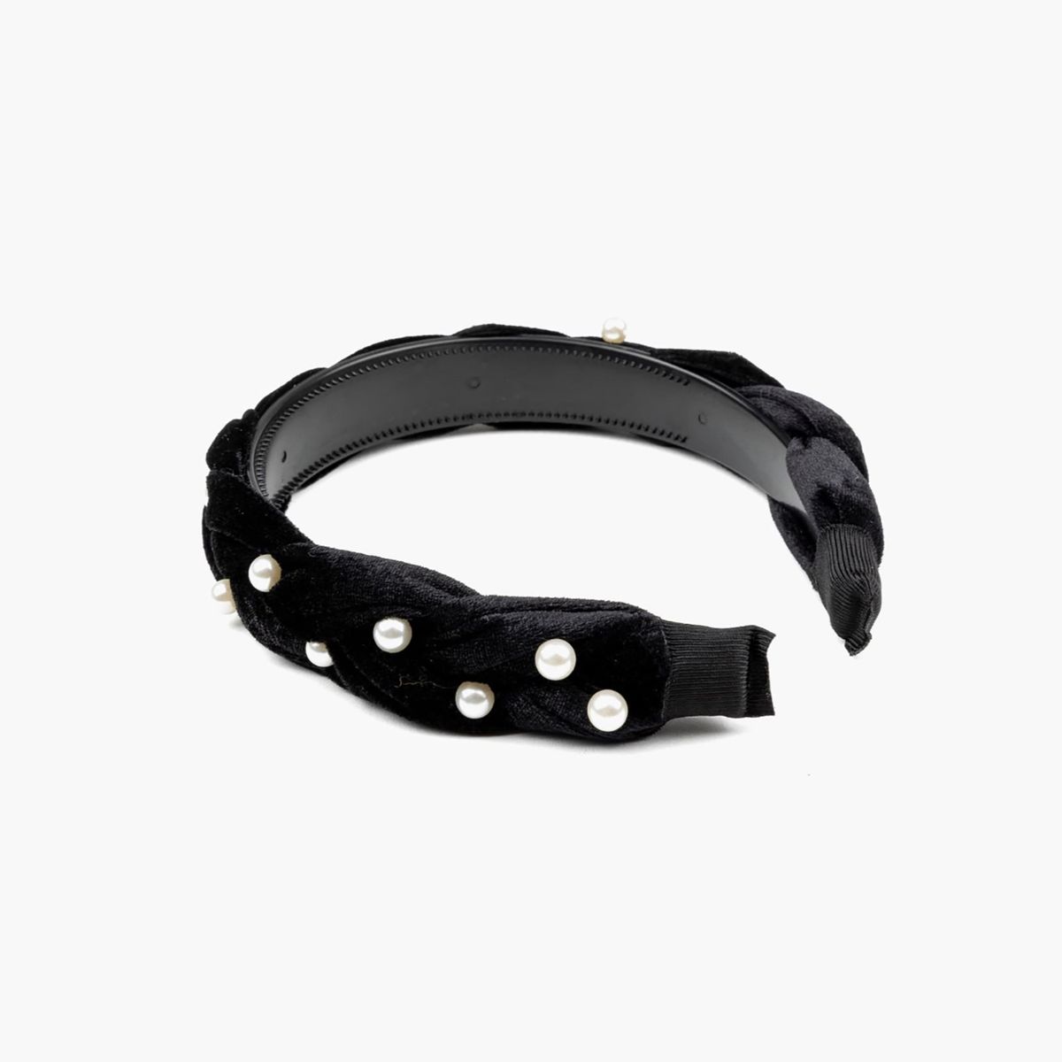 LOUNGE - Cintillo Mujer Perlas Negro