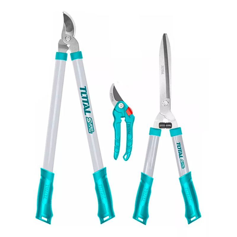 TOTAL TOOLS - Set De Tijeras De Podar Corte Jardin 3 Piezas Total
