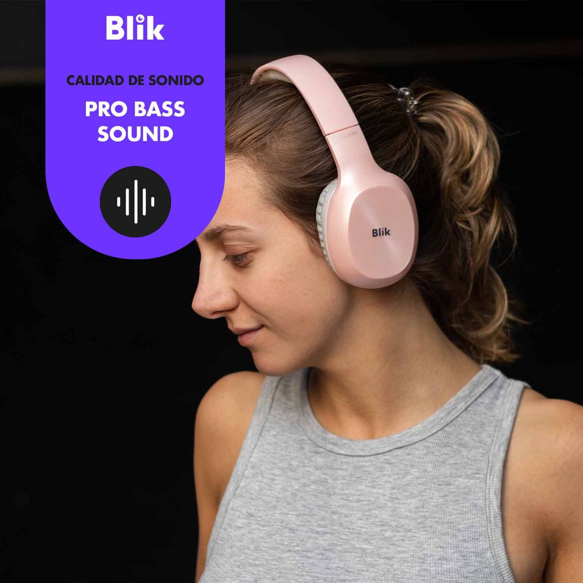 BLIK - Audífonos Bluetooth Blik Soul150 Rosado
