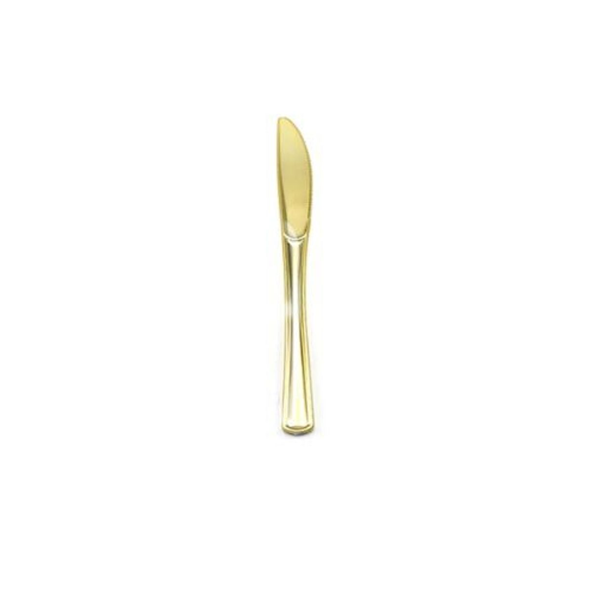 GENERICO - Cuchillo Plastico Color Dorado 6pcs 20cm